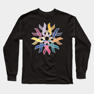 Cancer Ribbon Flower Long Sleeve T-Shirt